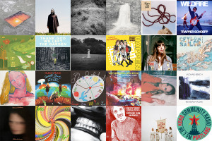 A collage of album/singles covers of artists played on the show.