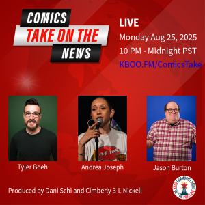 Comics Take panelists Tyler Boeh, Andrea Joseph, and Jason Burton