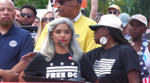 Keya Chatterjee, Executive Director, Free DC, speaking at the Free DC rally August 11, 2025 Keya Chatterjee, Executive Director, Free DC, speaking at the Free DC rally August 11, 2025