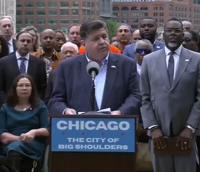 Illinois Governor JB Pritzker speaking at a news conference August 25, 2025 Illinois Governor JB Pritzker speaking at a news conference August 25, 2025