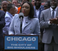 The Reverend Ciera Bates-Chamberlain, Executive Director of Live Free Illinois, speaking at a news conference August 25, 2025. The Reverend Ciera Bates-Chamberlain, Executive Director of Live Free Illinois, speaking at a news conference August 25, 2025.
