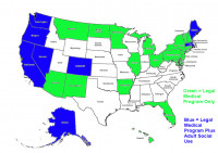 States with Legal Medical Marijuana (green) and/or Legal Adult Social Use Marijuana (blue) States with Legal Medical Marijuana (green) and/or Legal Adult Social Use Marijuana (blue)